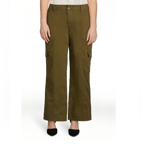 Free Assembly Straight Green Cargo Pants Women’s size 14 NWT - Picture 1 of 8